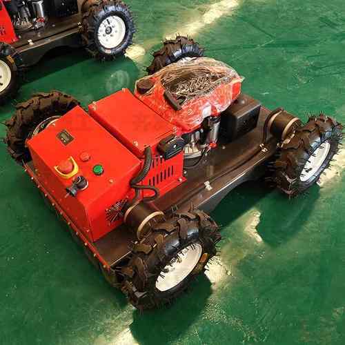 遥控割草机厂家发货无线遥控割草机 7马力轮式四驱割草机