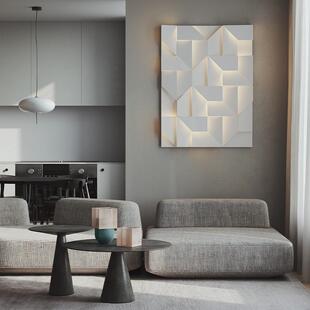 艺术墙纸片灯造型背景壁灯北欧百摆件墙简约家居搭线条几何装饰灯