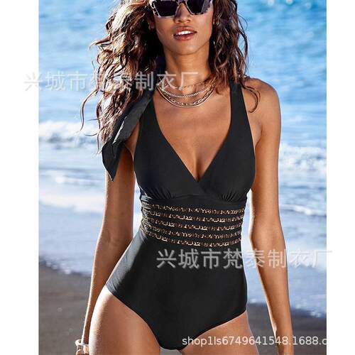 Bikini print patchwork cross multi rope backless one-piece