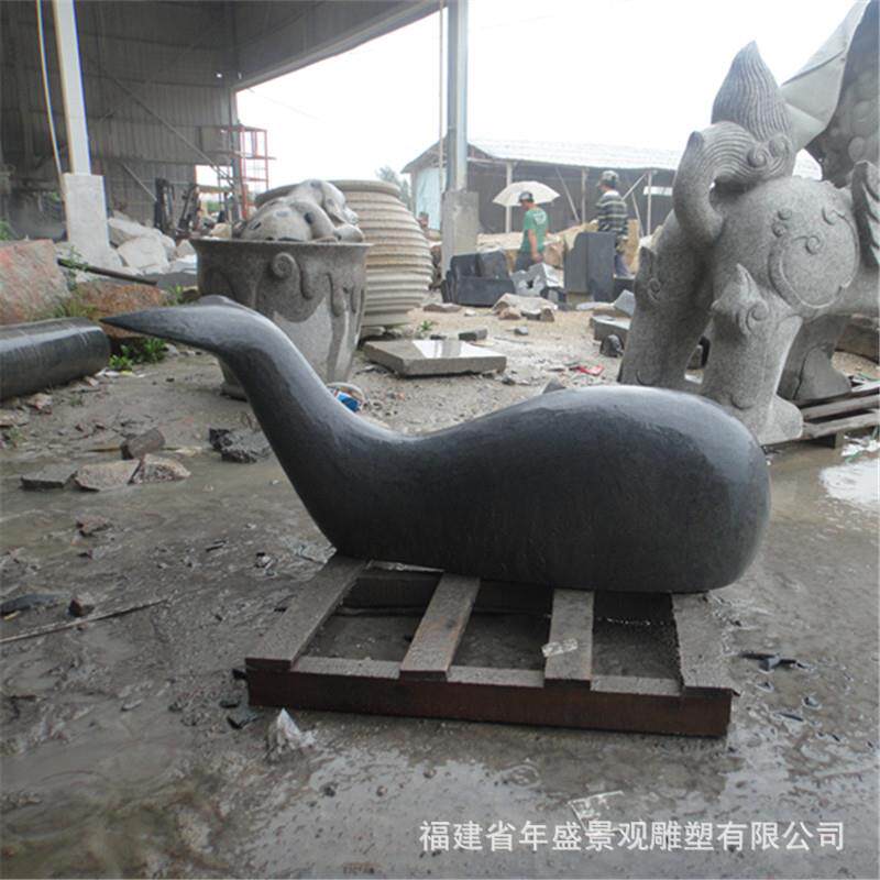 现货石雕小鱼工艺品 房地产小区石材鱼动物雕塑 惠安雕刻