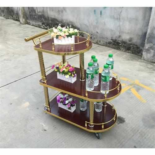 S华酒水车餐车手推车 甜品车 多功能酒水车4豪店茶水车 豪华三层