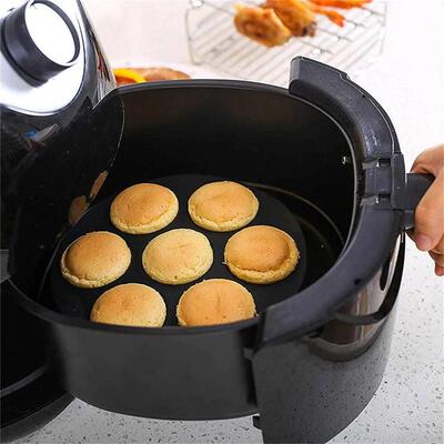7 Cups Air Fryer Muffin Silicone Mold Round Nonstick Cupcake