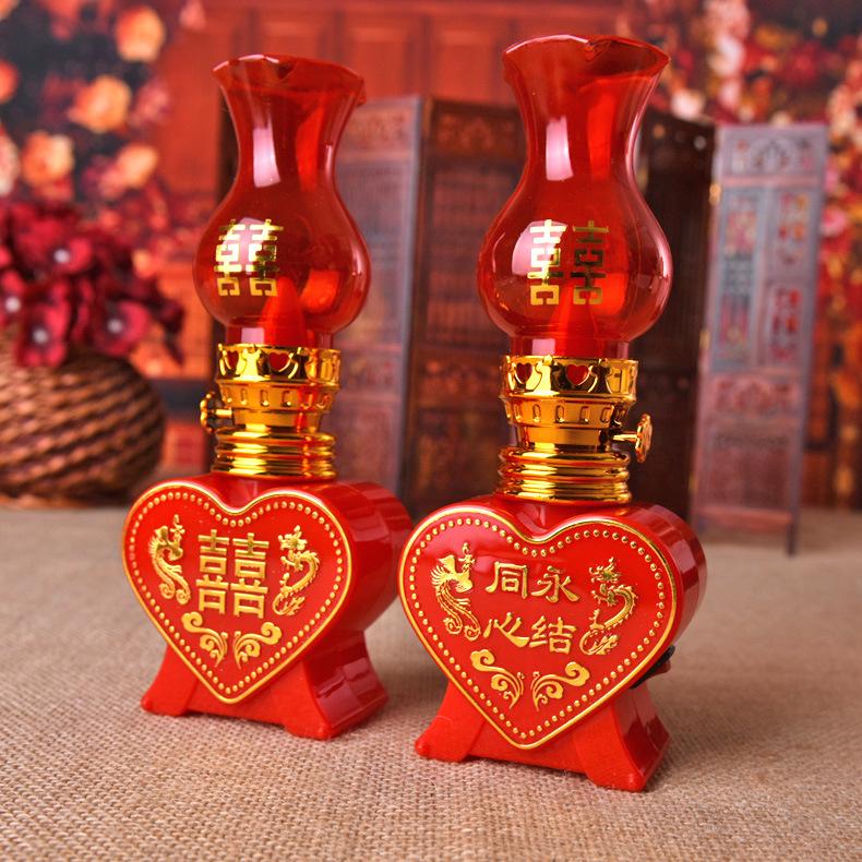 LED结婚婚房同心桃心电子蜡烛