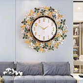 现代轻奢珐琅彩蝴蝶时钟挂钟客厅装 饰表挂墙家用创意简约时钟2023