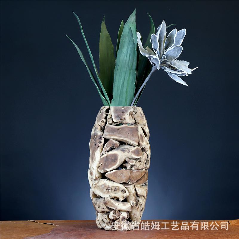 厂家销售手工天然枯木花瓶花盆花器花桶花艺干花插花居家装饰摆件