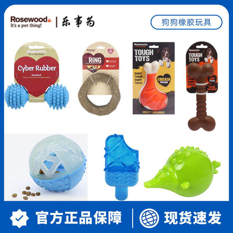 Rosewood乐事为橡胶狗玩具互动巡回洁齿玩具肉味骨头太空系列