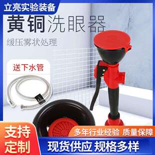 单口紧急喷淋洗眼器学校实验室 山东实验室全铜喷塑洗眼器台式