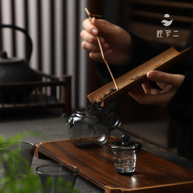 匠不二星空玻璃盖置高端茶壶茶具配件手工高档琉璃壶承摆件盖托