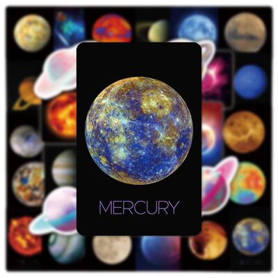 10/50PCS Space DIY Planet Sticker Notebook Trolley Case Bike