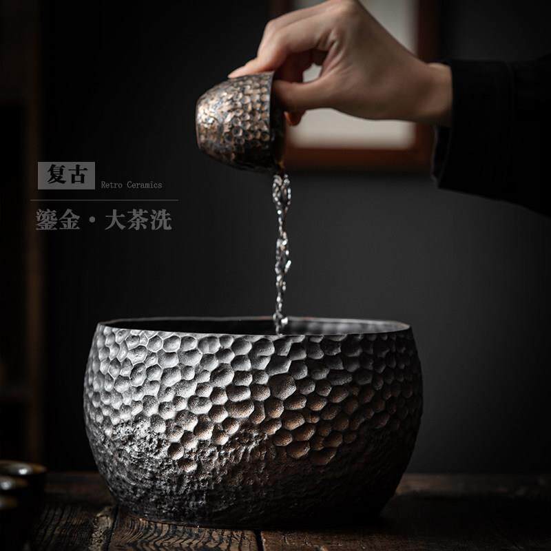 家用陶瓷茶洗杯洗大号中式功夫茶具茶道配件水盂笔洗茶渣缸建水