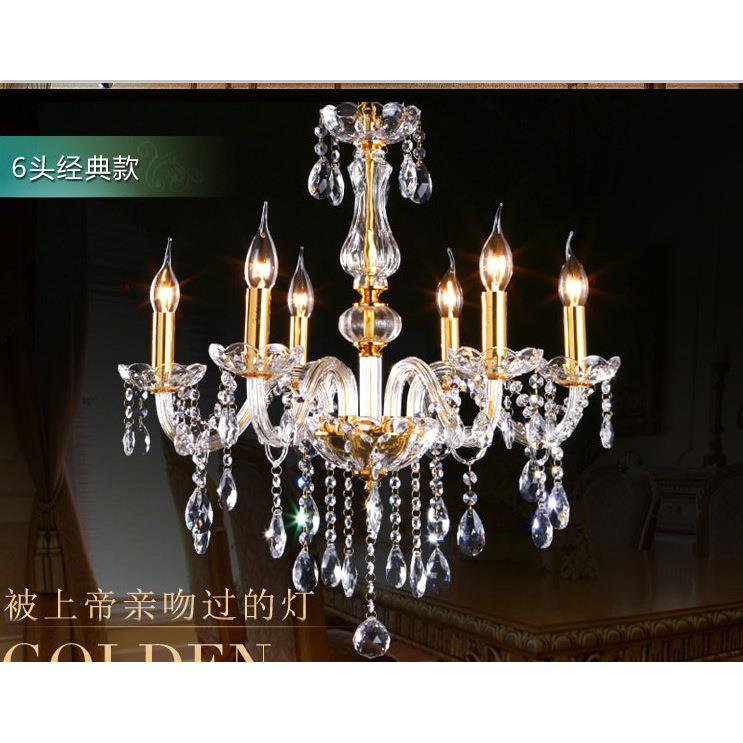 欧式金色客厅蜡烛水晶吊灯 酒店工程吊灯 婚庆吊灯餐厅卧室灯具