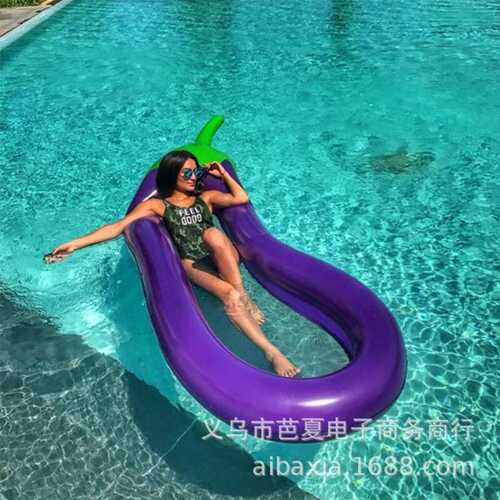 排成加厚男女爆网兜充气浮泳款人2023游泳圈年圈270cm茄子紫色