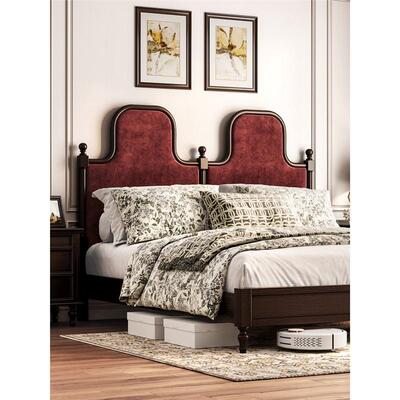 美式实木箱床主卧1米8高储物床婚床式法互复古风大H02床不打扰双