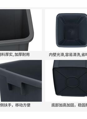 50L正方形垃圾桶80L厨房绿色带滤网垃圾桶家用餐厨干湿分离垃圾桶