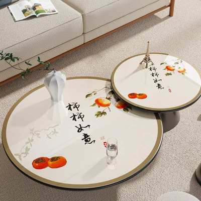古风软玻璃圆桌桌垫免洗防水防油餐桌垫圆形组合茶几桌布圆桌面垫