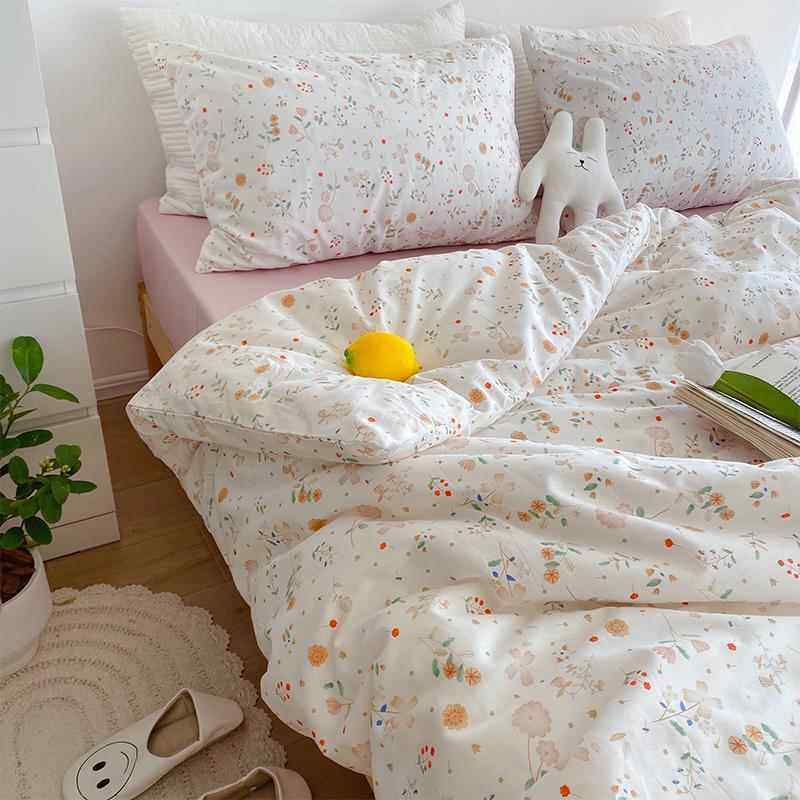 高档浪漫之日｜n1s田园单风i清新碎花被套纯棉三四件套绿色床.8床