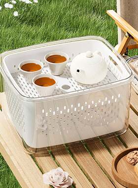围炉煮茶旅行便携式茶具收纳盒户外旅游露营个人茶具整理盒收纳箱