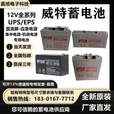 WTSIR威特蓄电池NP/NPG12V7AH17AH24AH38AH40A65AH100AH120AH机房