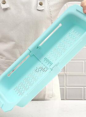 现货塑可伸AC11M37水槽沥水缩架 料洗篮 家用厨房架蔬菜沥水菜篮