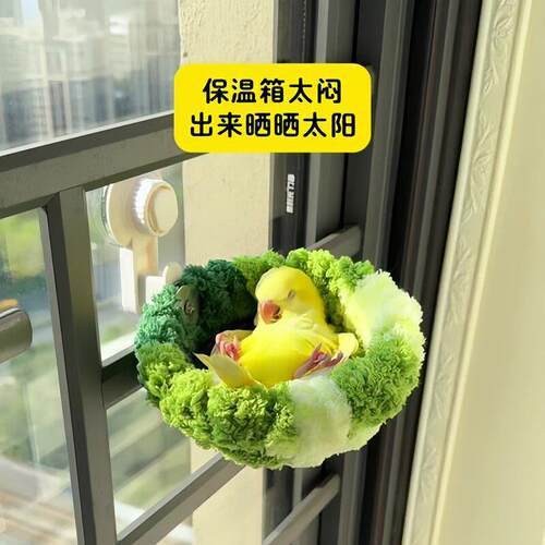 新型鹦鹉专用鸟窝四季通用户外吸盘车载牡丹虎皮睡觉窝巢手工编织