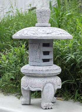石灯笼日式庭院地灯中式仿古大理石青石草坪石灯户外花园造景摆件
