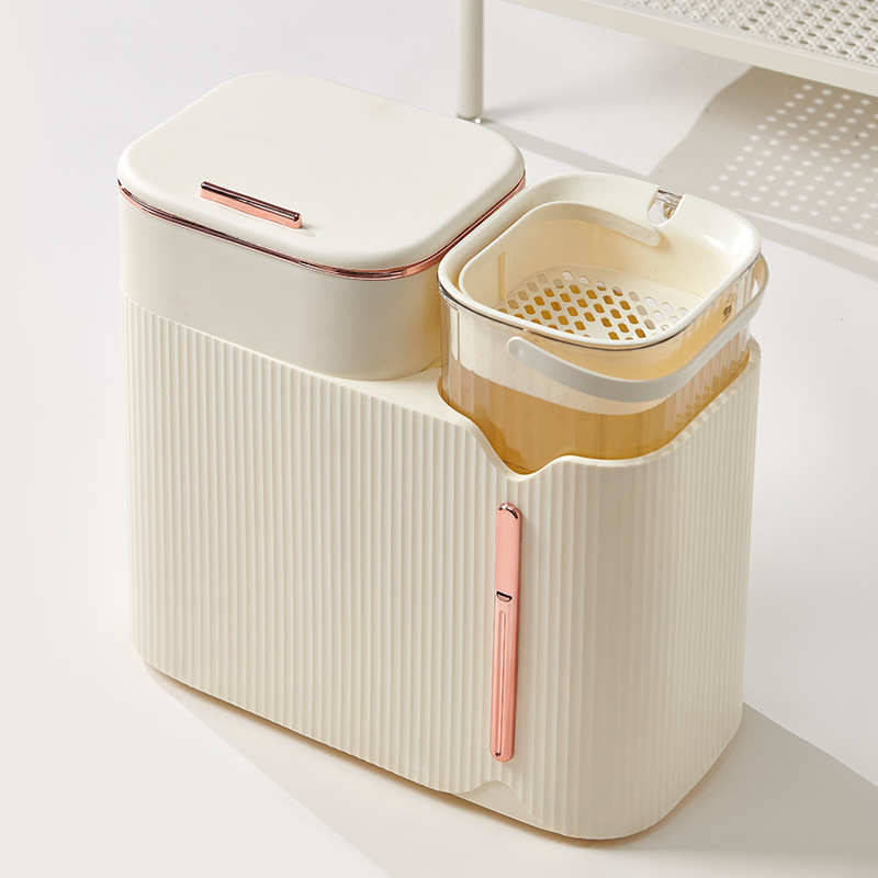 茶水桶双分类垃圾桶泡茶废水桶干湿分离茶渣桶手提收纳桶按压密封