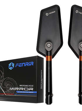 FENRIR铝合金CNC摩托车后视镜通用改装曲面防眩目反光镜街车踏板