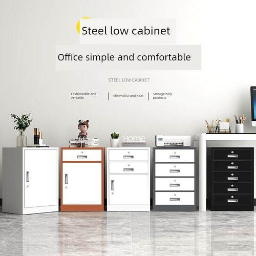 办公桌下活动柜文件柜低柜财务会计储物柜多抽屉带门家用铁柜