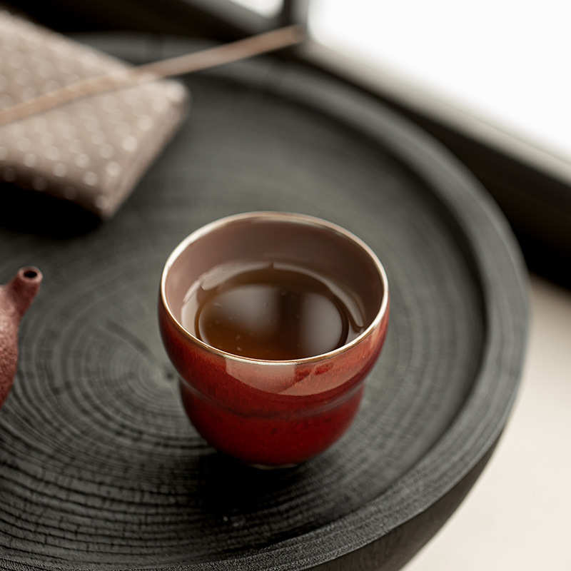 德化茶具郎红窑变茶杯陶瓷茶具主人杯敬茶杯品茗杯家用功夫茶具