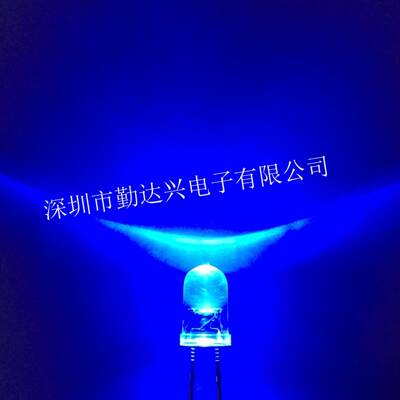 高亮f4蓝发蓝雾状4MM蓝灯短脚蓝色指示灯直插led灯珠发光二极管