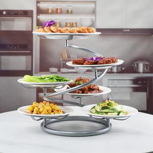 台阶式冷盘架酒店放菜架子盘子架摆盘神器备菜架餐桌冷菜架配菜架