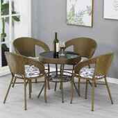 BHG套户外靠背椅院椅子阳台休闲桌椅庭椅藤椅三件小编织茶几桌家