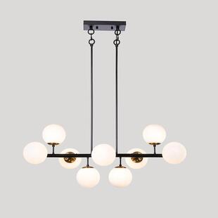 设计师餐厅吊灯后现代简约长条极简玻璃魔豆吊灯北欧风格 餐厅灯具