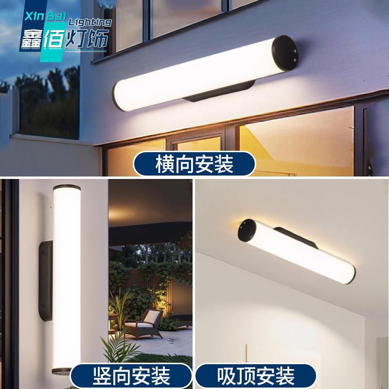 长条形壁灯客厅卧室阳台门前超亮户外圆形门头灯吸壁镜前led灯管图片