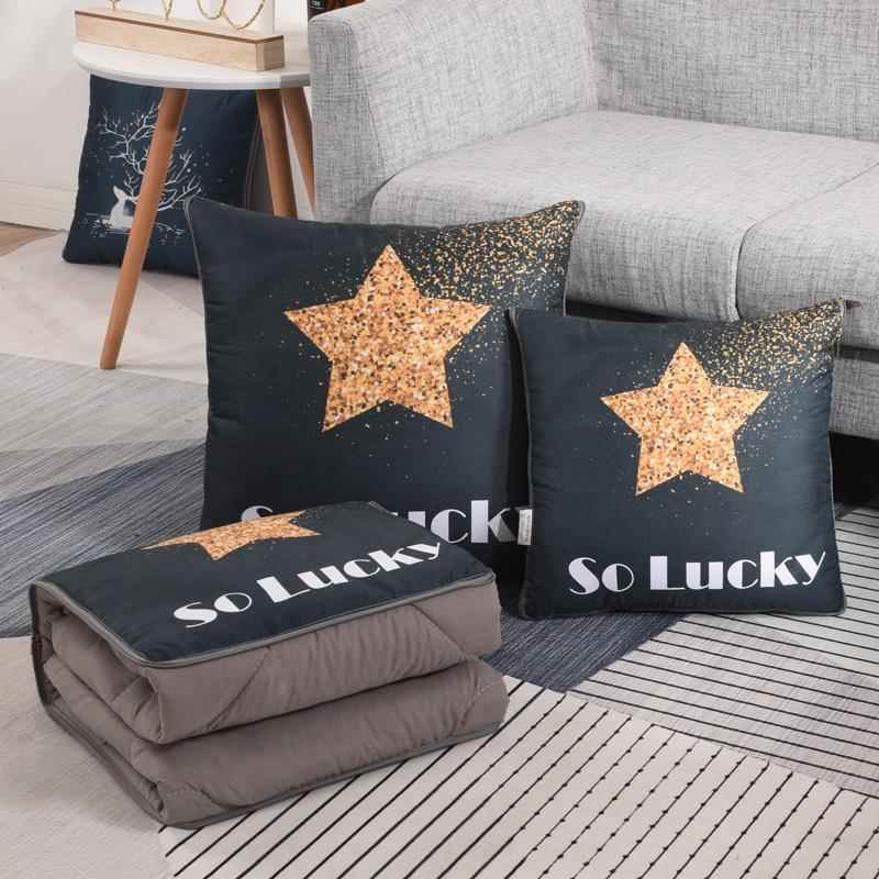 正品北功能抱枕被子两用汽车发靠垫沙被办公室靠枕欧头多午休睡折