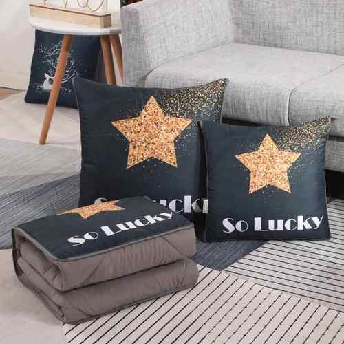 正品北欧多功抱枕被子两用车沙发汽靠垫被公室靠枕头午能休办睡折