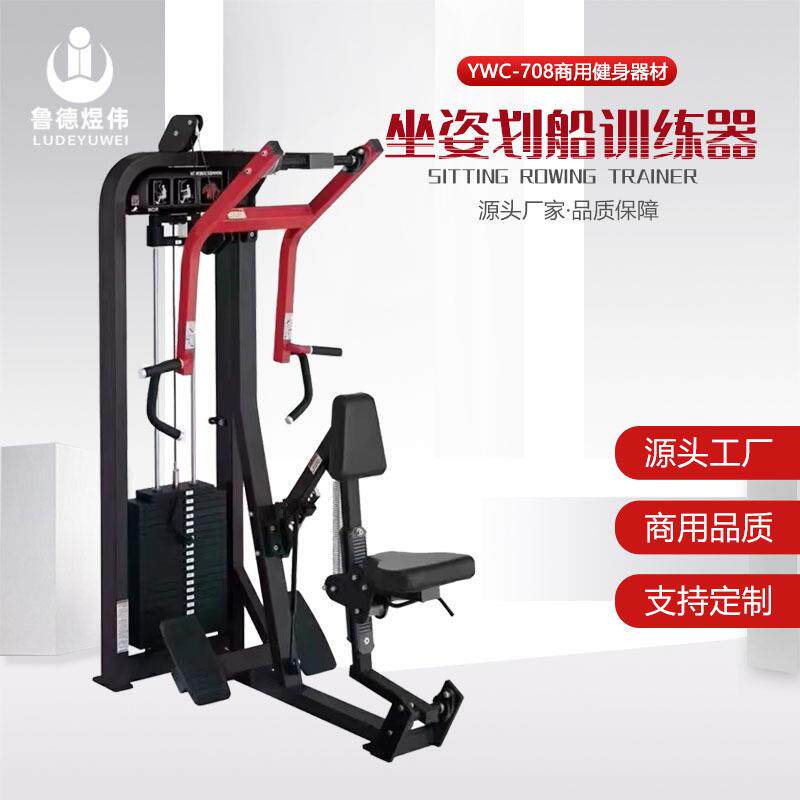 坐姿划船训练器健身器材推胸背部训练器器械商用健身房胸部背部