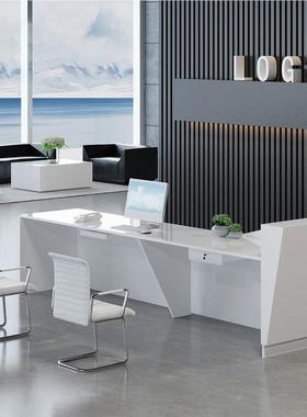 经典白色2.8黑m米烤漆台前PHX-QT19台客户接待创收意银台培训机构