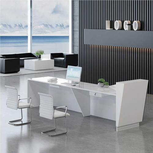 经典白色2.8黑m米烤漆台前PHX-QT19台客户接待创收意银台培训机构