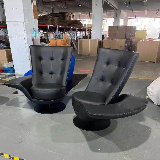 意式轻奢现代设计师单人沙发椅别墅客厅样板房商务接待休闲旋转椅