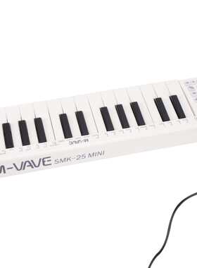 MIDI键盘音乐编曲电音便携力度感应琴键无线连接控制器SMK-25MINI