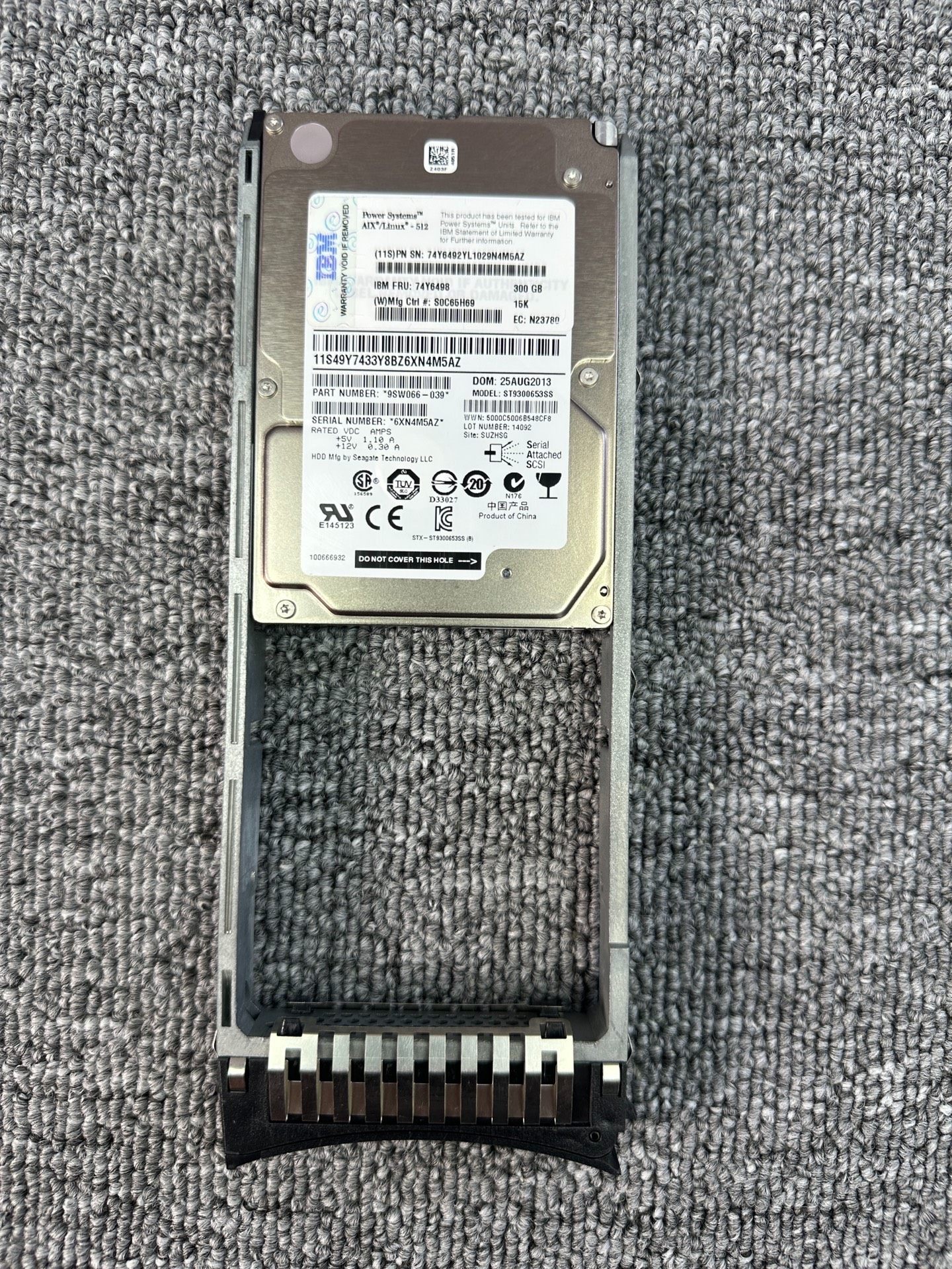 IBM 74Y6498 74Y6496 300G 15K S