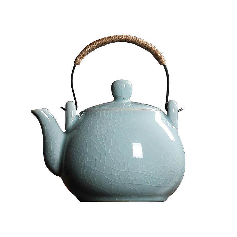 青瓷围炉煮茶壶单壶龙泉冰裂陶瓷加热烧水泡茶养生提梁壶功夫茶具