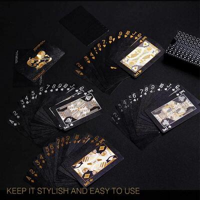 Color Black Gold Playing Card Game Card Group Waterproof Pok