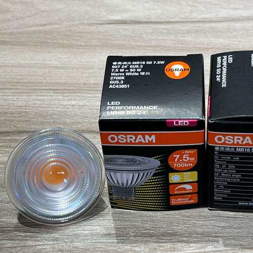 欧司朗LED 睿亮调光 MR16 50 7.5W/GU5.3/24°-36°