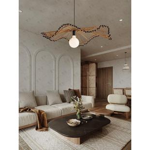 藤编吊灯客厅卧室餐厅民宿竹编禅意侘寂风东南亚复古创意艺术灯具