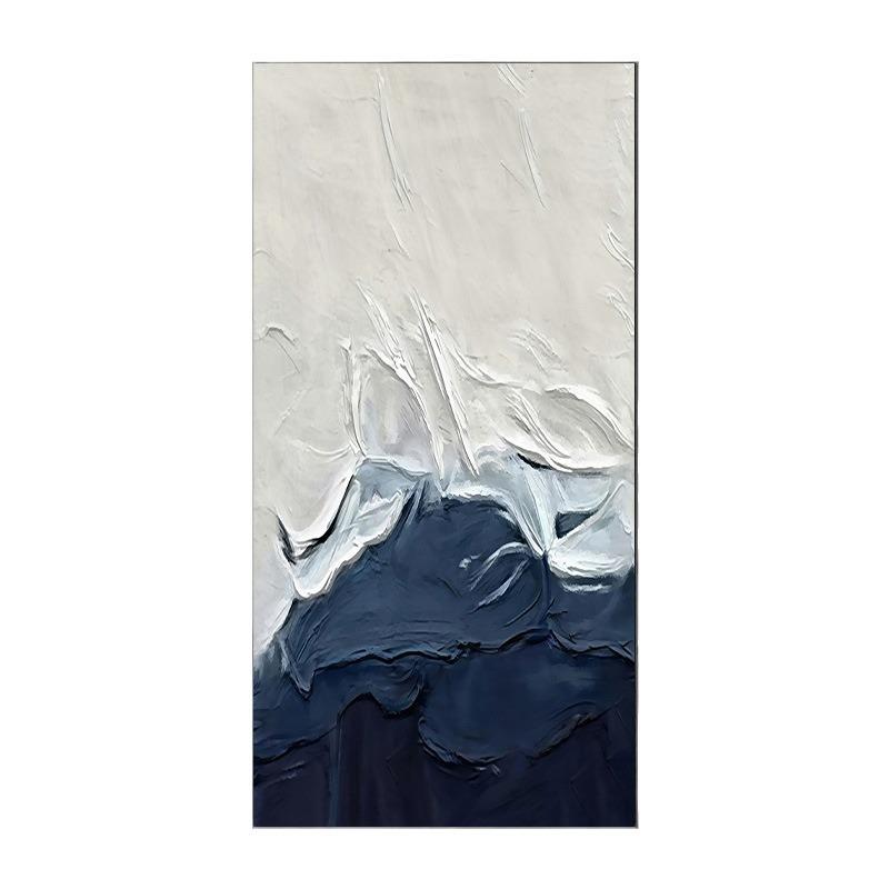 北欧现代抽象竖版装饰画走廊喷绘油画设计师非手绘玄关画