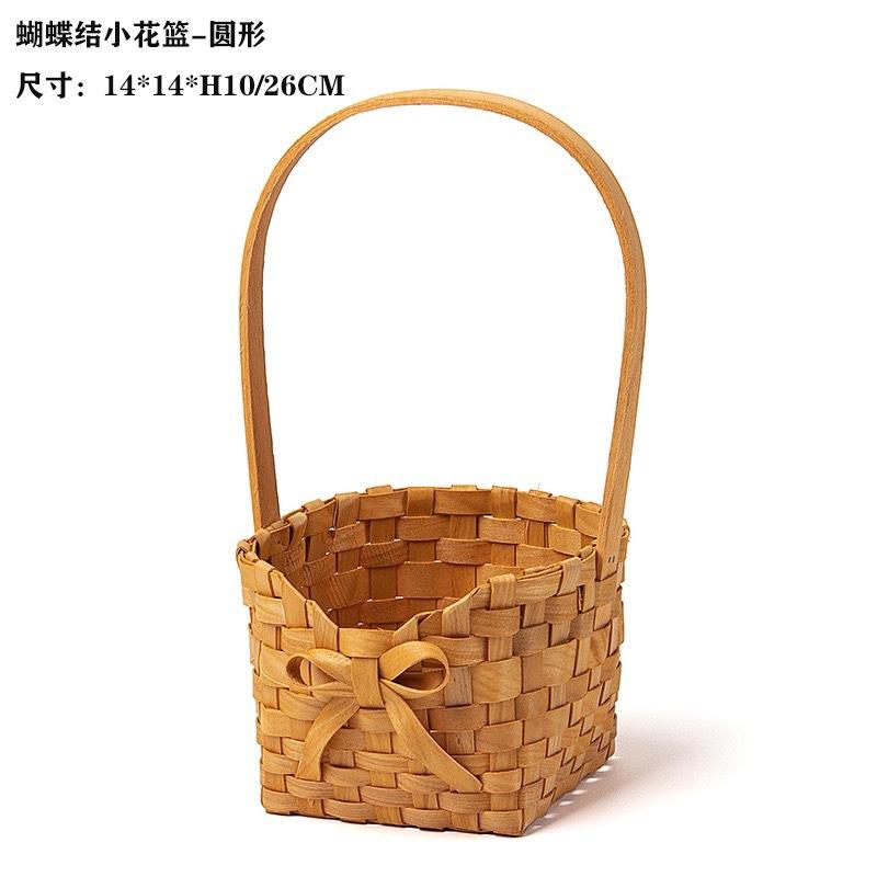 蝴蝶结厂家供应编织花篮花篮摆件