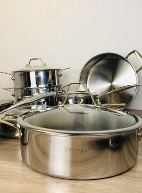 瑕疵316特厚三层覆合钢16/18奶锅24汤锅蒸锅26平底锅28火锅30炒锅