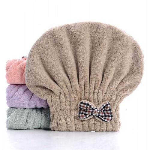 Solid Color Ultra-Fine Fiber Quick-Dry Hair Hat Bath Cap Sup